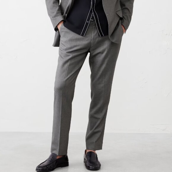 Banana Republic Men's Light Gray Classic Crosshatch Suit Trousers 30Wx30L EUC